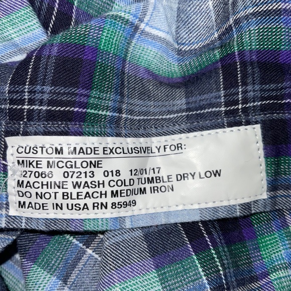 Tom James Long Sleeve Button Down custom made for Mike McGlone RN 85949 - Picture 7 of 10